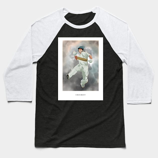 cricket minimalist art Baseball T-Shirt by Mousely 